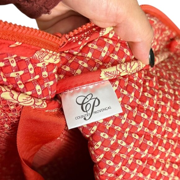 Vintage Country Provencal Asian Print Quilted Cotton Garment Bag Red 25" x 48" - Picture 10 of 11